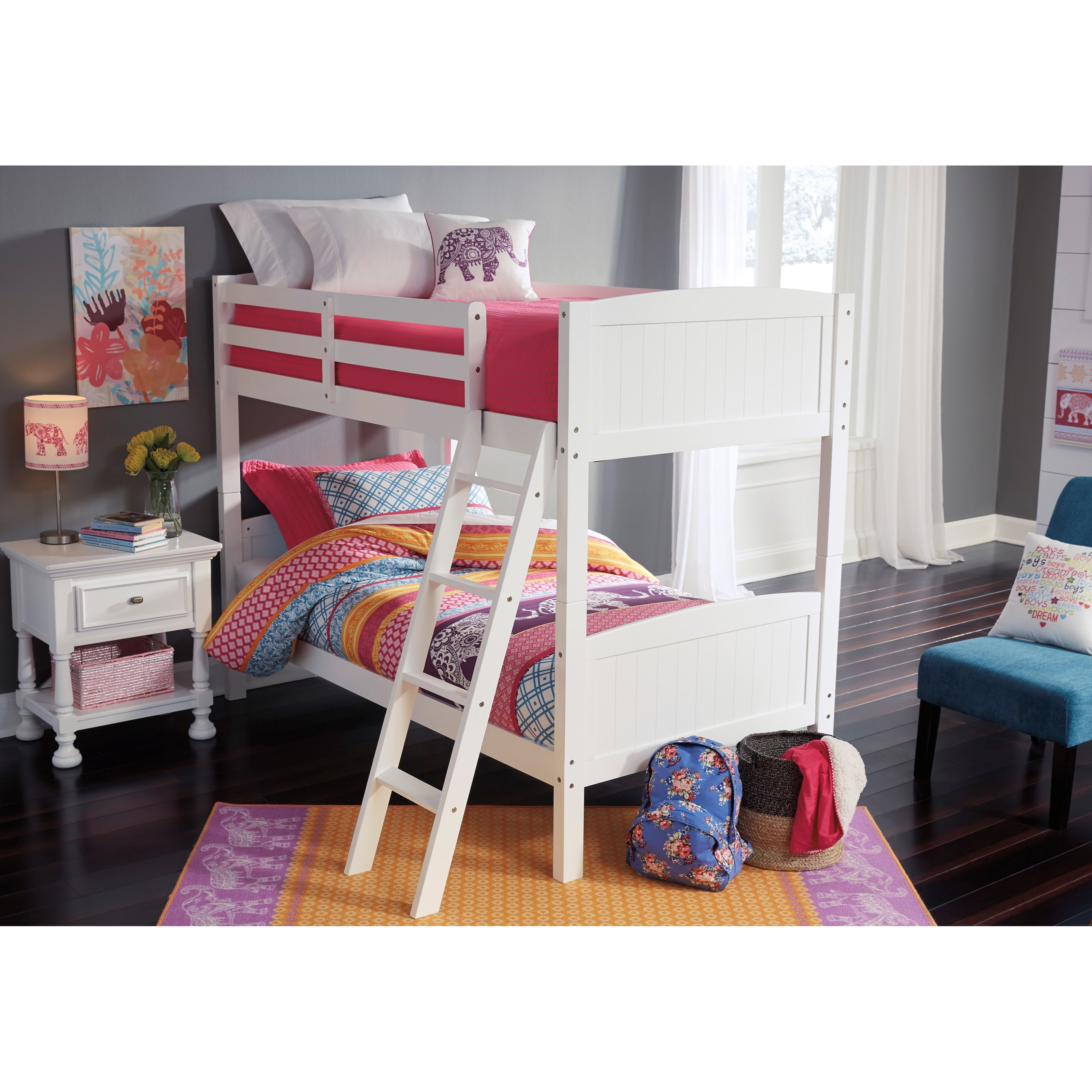 Signature Design by Ashley Kaslyn Twin/Twin Bunk Bed in White Finish